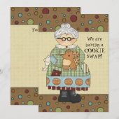 クリスマスクッキー交換会のホリデー招待状 招待状 (正面/裏面)