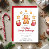 クリスマスクッキー交換会 かわいいジンジャーブレッドマン 招待状
