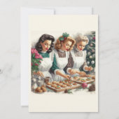クリスマスクッキー交換会 レトロな女性たち 招待状 (裏面)