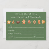 クリスマスクッキー交換招待状 ノートカード (正面)