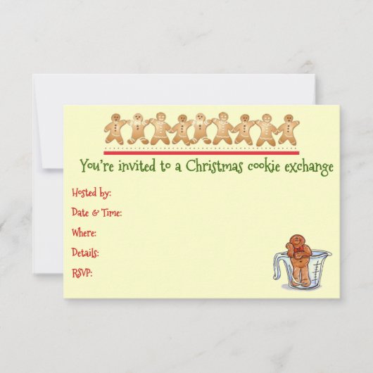 クリスマスクッキー交換招待状 招待状 (正面)