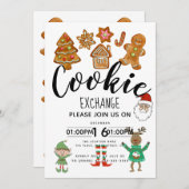 クリスマスクッキー交換資金調達者イベントパーティー 招待状 (正面/裏面)
