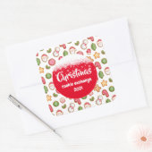 クリスマスクッキー交換 スクエアシール (封筒)