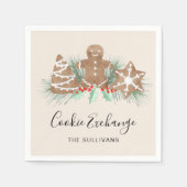 クリスマスクッキー交換 スタンダードカクテルナプキン (正面)