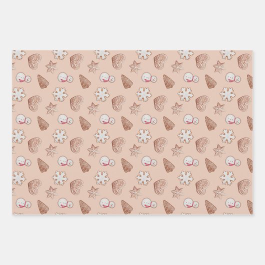 クリスマスクッキー交換 ラッピングペーパーシート (正面)