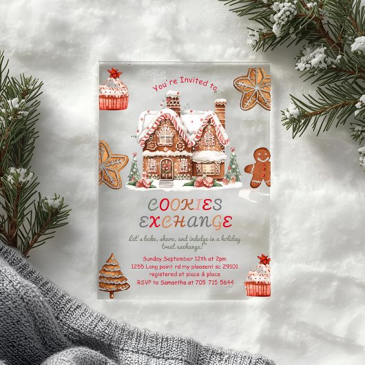 クリスマスクッキー交換 | 休カラフル日 アクリル招待状