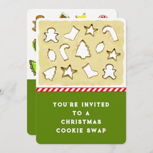 クリスマスクッキー交換 招待状 (正面/裏面)
