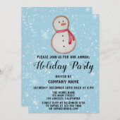 クリスマスクッキー会社ホリデーパーティブルースノー 招待状 (正面/裏面)