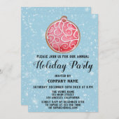 クリスマスクッキー会社ホリデーパーティレッドボール 招待状 (正面/裏面)