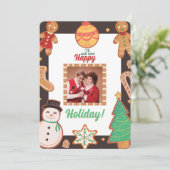クリスマスクッキー写真ホリデーカード シーズンカード (スタンド正面)