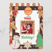 クリスマスクッキー写真ホリデーカード シーズンカード (正面/裏面)