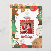 クリスマスクッキー写真ホリデーカード シーズンカード (正面/裏面)