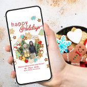 クリスマスクッキー写真リースハッピーホリデー シーズンカード