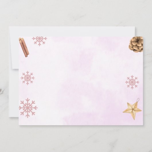 クリスマスクッキー冬のオーネダーランド誕生日写真 招待状 (裏面)