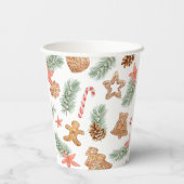 クリスマスクッキー冬のベビーシャワー 紙コップ (裏面)