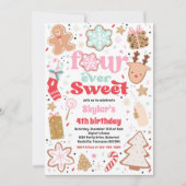 クリスマスクッキー四回の永遠に甘い誕生日パーティー 招待状 (正面)