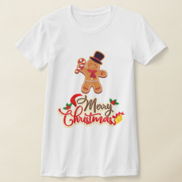 クリスマスクッキー女性用ホワイトシャツ Tシャツ