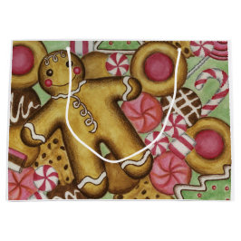 クリスマスクッキー抱き枕 ラージペーパーバッグ