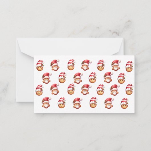 クリスマスクッキー推測ゲームカード ノートカード (裏面)