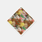 クリスマスクッキー模様ナプキン スタンダードカクテルナプキン (角)