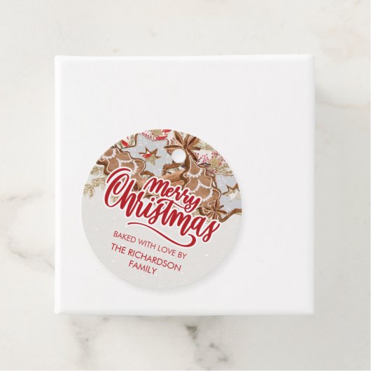 クリスマスクッキー焼いたギフトとラブホリデー フェイバータグ (インサイチュ)