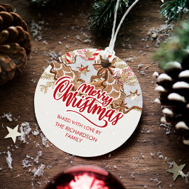 クリスマスクッキー焼いたギフトとラブホリデー フェイバータグ