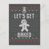 クリスマスクッキー焼いた招待状 シーズンポストカード (正面)
