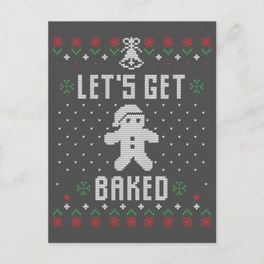 クリスマスクッキー焼いた招待状 シーズンポストカード (正面)