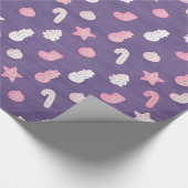 クリスマスクッキー紫 ラッピングペーパー (角)