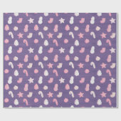 クリスマスクッキー紫 ラッピングペーパー (フラット)