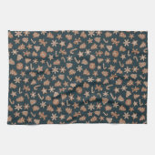 クリスマスクッキー緑のパターン キッチンタオル (横)