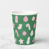 クリスマスクッキー緑の紙カップ 紙コップ (裏面)