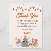 クリスマスクッキー誕生日パーティーサンキューカード 招待状 (正面)