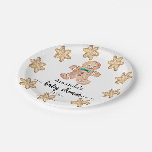 クリスマスクッキー赤ちゃんシャワー ペーパープレート (アングル)