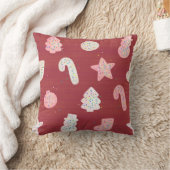クリスマスクッキー赤装飾用クッション クッション (ブランケット)