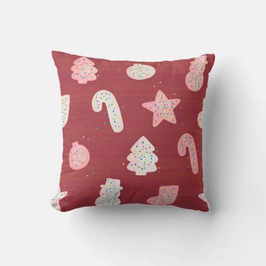 クリスマスクッキー赤装飾用クッション クッション (正面)