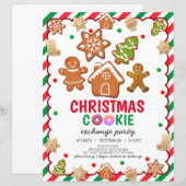 クリスマスクッキー飾のパーティの招待状カード (正面/裏面)