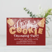 クリスマスクッキー飾のパーティーエレガント 招待状 (スタンド正面)