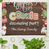 クリスマスクッキー飾のパーティーパーソナライズされた キッチンタオル (折り畳み)