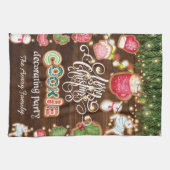 クリスマスクッキー飾のパーティーパーソナライズされた キッチンタオル (横)