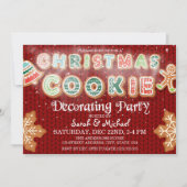 クリスマスクッキー飾のパーティーパーソナライズされた 招待状 (正面)