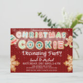 クリスマスクッキー飾のパーティーパーソナライズされた 招待状 (スタンド正面)