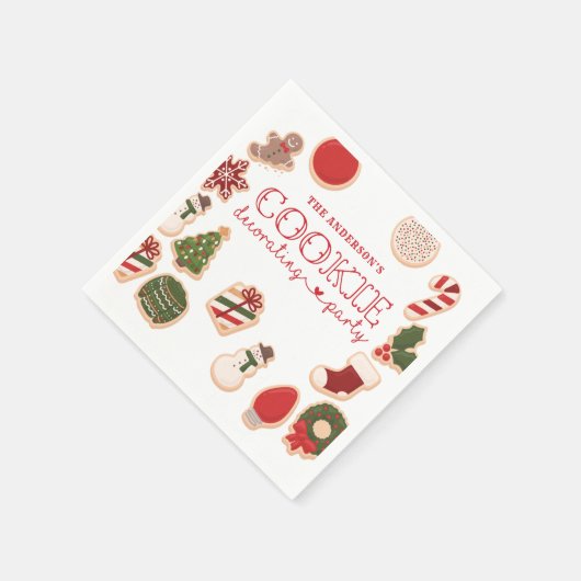 クリスマスクッキー飾のパーティー スタンダードカクテルナプキン (角)