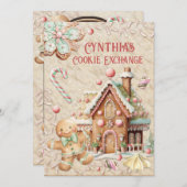 クリスマスクッキー飾のパーティー 招待状 (正面/裏面)