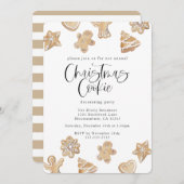 クリスマスクッキー飾のパーティー 招待状 (正面/裏面)