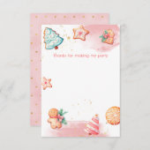 クリスマスクッキー2つの甘い2番目の誕生日 サンキューカード (正面/裏面)