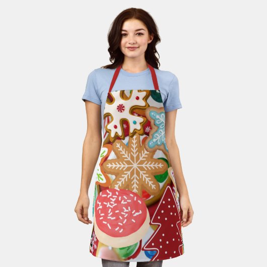 クリスマスクッキー エプロン (着用した状態)