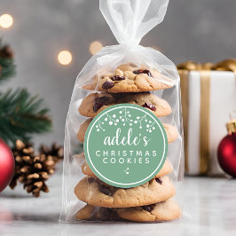 クリスマスクッキー オーダーメイド グリーン ラウンドシール