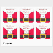 クリスマスクッキー、キャンディ、お菓子、サンタのステッカー スクエアシール (シート)