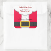 クリスマスクッキー、キャンディ、お菓子、サンタのステッカー スクエアシール (バッグ)